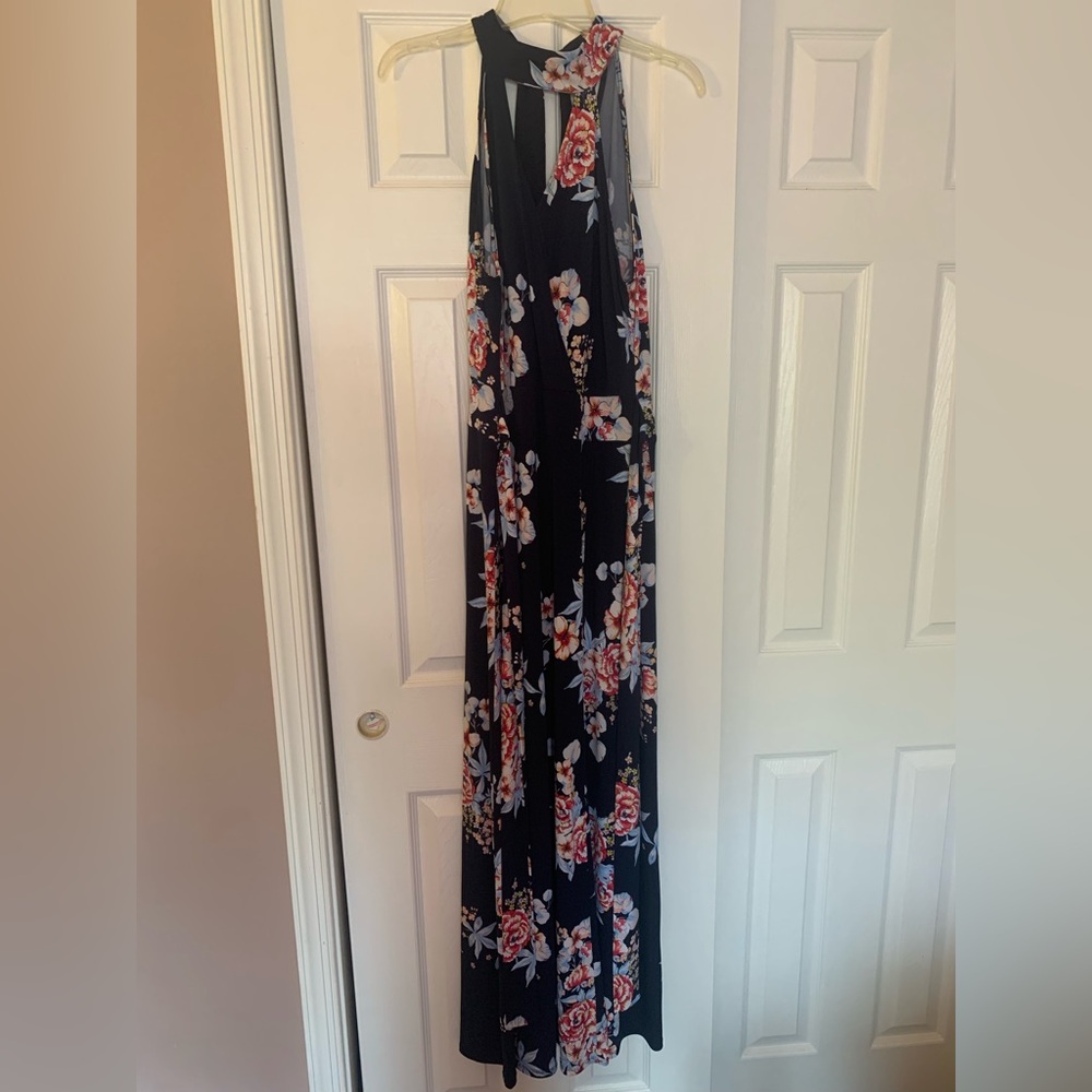 New York & Company Navy Floral Dress